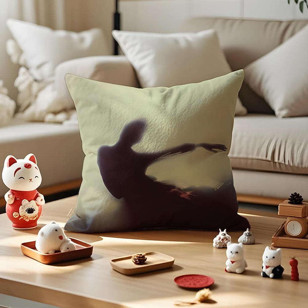 Emotional Illustration Cushion Cover Antidustmite Pillowcase Invisible Zipper Silky Short Plush Sofa Cushion Cover