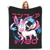 Cute Sylveon 700 Velvet Throw Blankets Pokemoned Blanket for Bedding Car Soft Bedspread