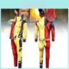 Costume Cosplay 3D Deadpool et Wolverine pour Homme aux Couleurs Vibrantes Fabriqué en Tissu Polyester Durable