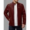 European and American men's high-end leather motorcycle leather jacket men's stand-up collar punk leather jacket men