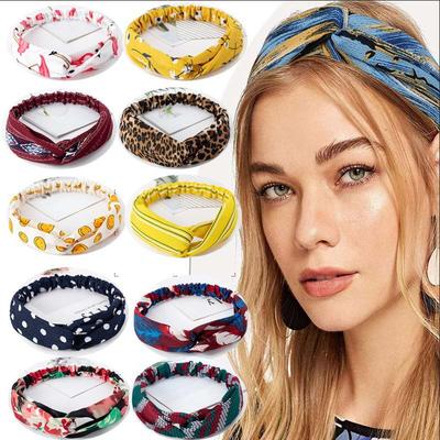 Fashion Women Girls Bohemian Hair Bands Print Headbands Vintage Cross Turban Bandage Bandanas HairBands Hair Accessories