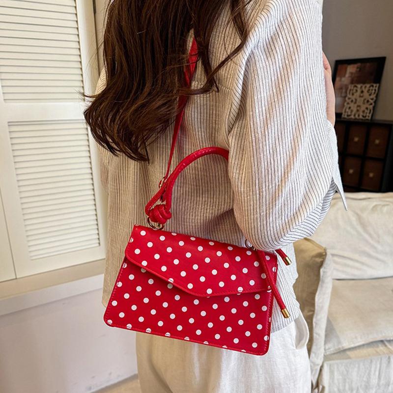 Yogodlns Korean Style Polka Dot Shoulder Bag Casual Crossbody Small Square Bag Fashion Trendy Handbag Women Work Shoulder Bag