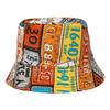 Reversible Street Fashion Hip Hop Print Bucket Hat with Sun Protection for Men & Women