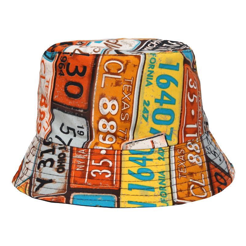Reversible Street Fashion Hip Hop Print Bucket Hat with Sun Protection for Men & Women