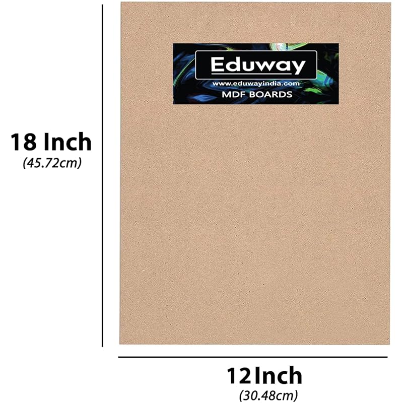 

Eduway 12X18 Inch Mdf Board Wood Sheet For Mandala , Lippan, Resin Art & Craft, 4Mm Thick, Pack Of 6 - Premium Cardboard 12183045