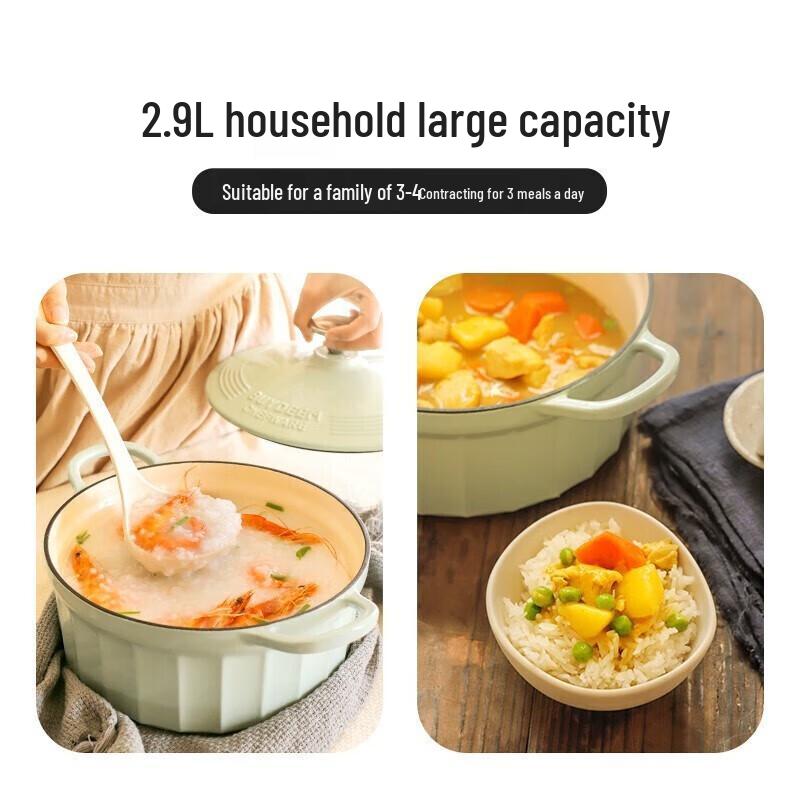 Buydeem 22cm Cast Iron Enamel Stew Pot