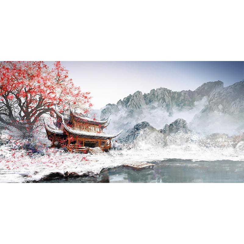 

DIY 5D алмазная живопись наборы Зимняя слива Снежный пейзаж Алмазная вышивка Пейзаж Вышивка крестом Настенная живопись Домашний декор Full Round 20x40CM