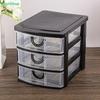 3-Tier Plastic Drawer Storage Organizer,Clear Desktop Drawer Cabinet for Office,Stationery & Small Items