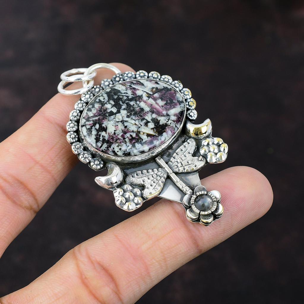 Eudialyte Pendant 925 Sterling Silver Pendant Very Pretty Gemstone Pendant Dragonfly Jewelry Handmade Pendant Gift For Her Eudialyte Jewelry