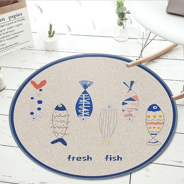 Urocze Zwierzątka z Kreskówki Okrągły Dywanik do Salonu Sypialni Prosty Zmywalny Mata Antypoślizgowa Mata pod Krzesło Komputerowe Dywanik