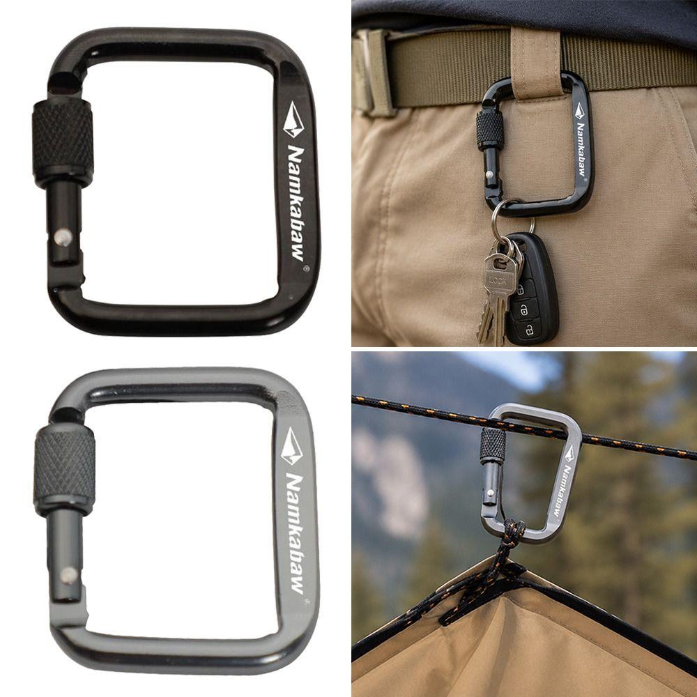 3pcs Durable Square Carabiner Portable Snap Clip Hook New Outdoor Camping Hiking Keychain