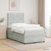 LED Boxspring Bed with Mattress Light Grey 120 X 190 Cm Velvet