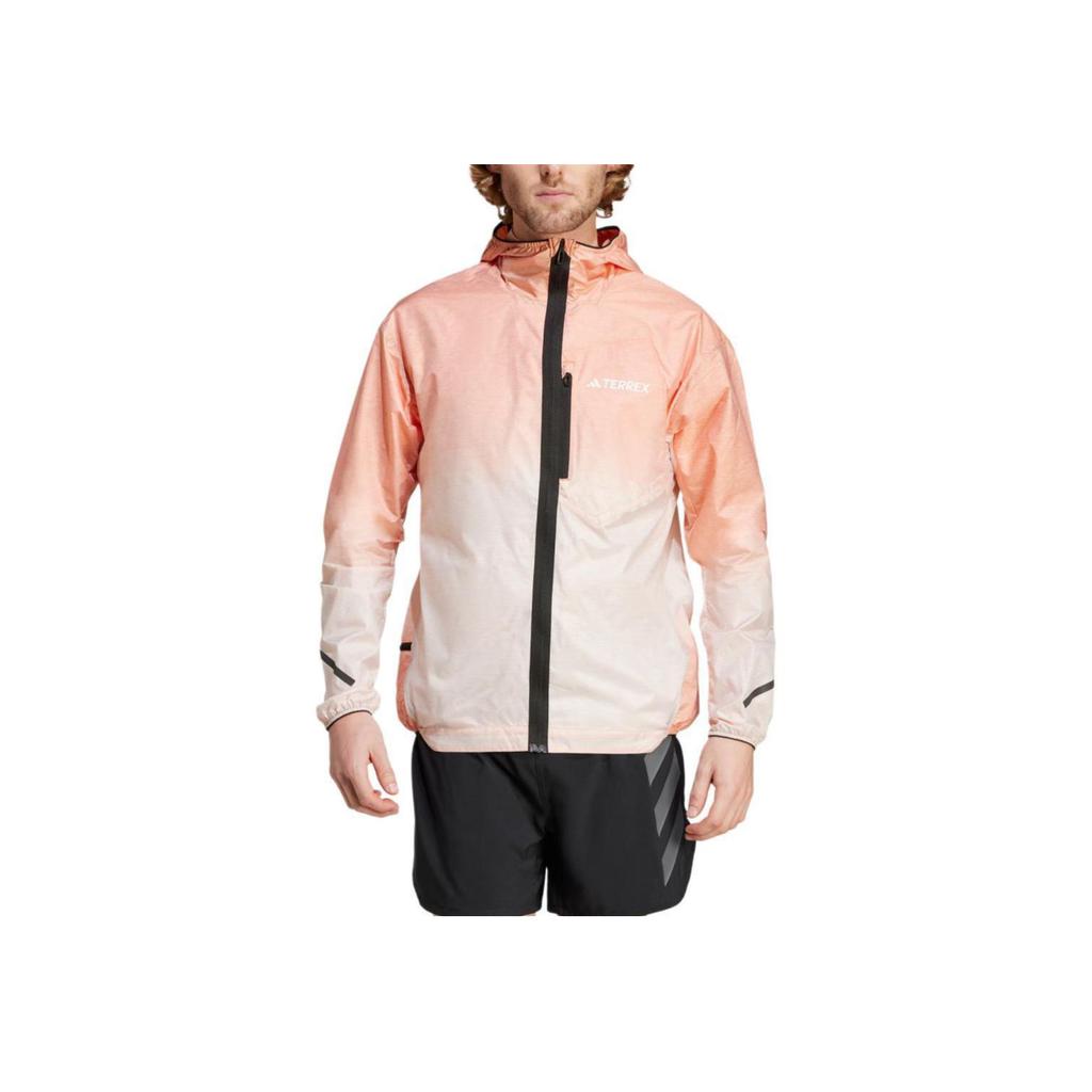 Adidas Xperior Light Windweave Jacket Outdoor Trail Running Lightweight Hooded Zip Long Sleeve Jacket Men Jacket Half-Impact-Orange IT3434