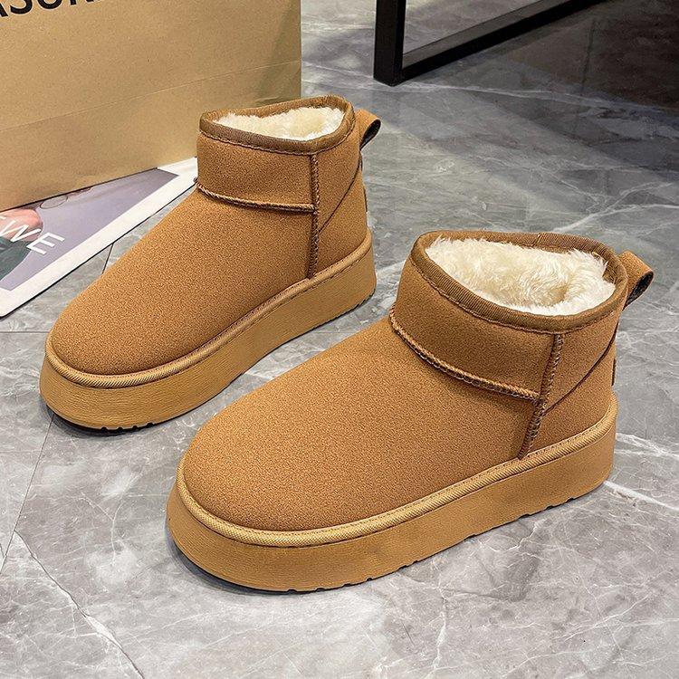 

Женские зимние сапоги новые зимние на толстой подошве бархатные утепленные теплые короткие сапоги модные хлопковые сапоги 41 светло-коричневого
