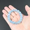 Eigado Aquamarine 17cm Inner Natural Power March Birthstone Bracelet, 11.7mm Beads, Diameter, Stone, Stone,