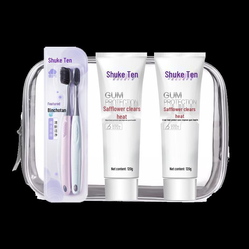 Sakol Safflower Toothpaste & Charcoal Toothbrush Set