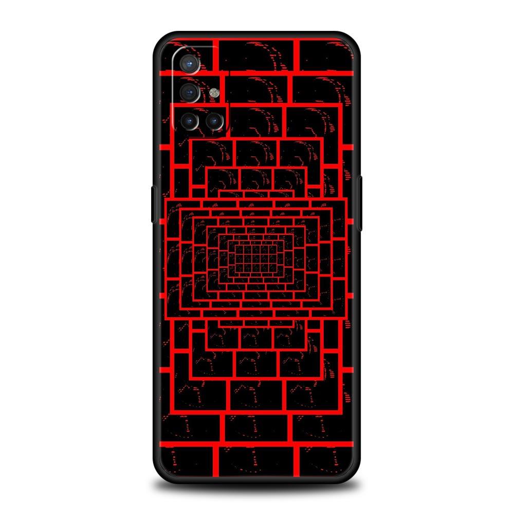 Phone Case For Oneplus 13R 13 12 10T 11 R10 Nord N100 N200 N10 9 9R CE 2 3 Z Pro Lite 5G Soft TPU Cover Black Red Ripple Art Bag