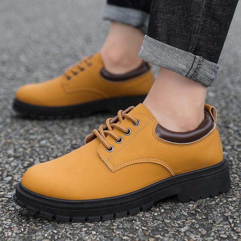2025 New Autumn Men's Shoes Platform Tooling Shoes Men's Retro Short Boots Casual Low-top Martin Boots Work Shoes Men