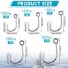 75Pcs Fishing Inline Single Hooks for Spoon Spinner Lures Baits Large Eye Inline Circle Hook for Freshwater Saltwater Fishing