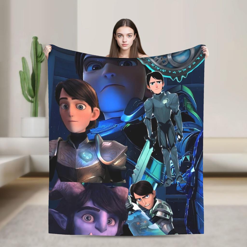Trollhunters Tales Of Arcadia Flannel Blankets Soft Durable Throw Blanket for Couch Chair Travel Office Bedspread Sofa Bed Cover