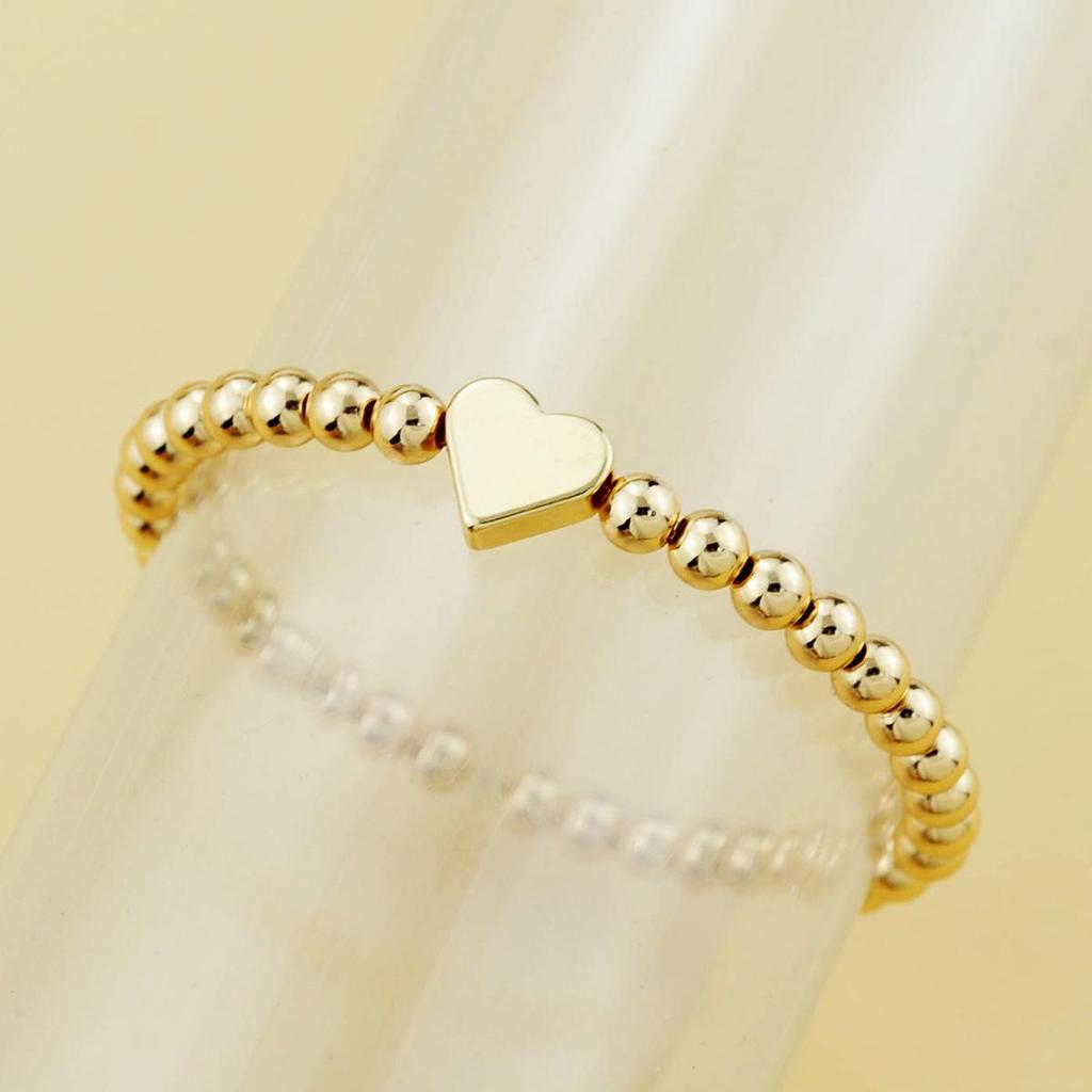 Gold Three-Piece Beaded Copper Bracelet Set for Students