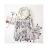Design Brand Women Scarf Fashion Print Cotton Warm Shawl Muslim Scarves Hijabs Lady Pashmina Bandana Tassel Beach Shawls Foulard