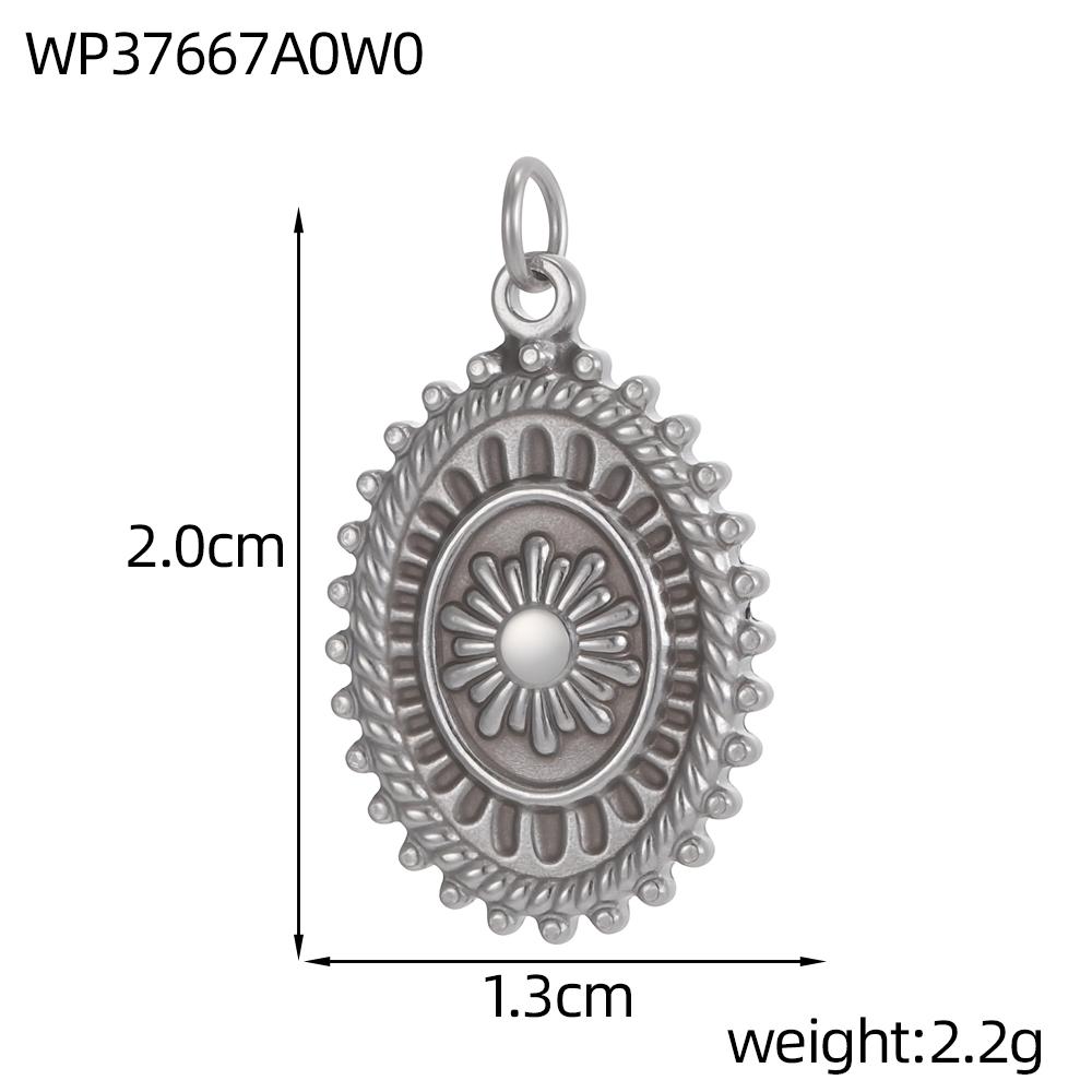 CARLIDANA Retro Geometric Jewelry Pendant Charms Stainless Steel Gold Plated Embossed Coin Moon Sun Jewelry Accessories Earrings