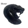 Snake Sculpture for Shelves 3D Printed Head Ornament, Desk with Sharp Teeth, Wild Style Ornament Realistic Animal Figurine Halloween Home Living Room