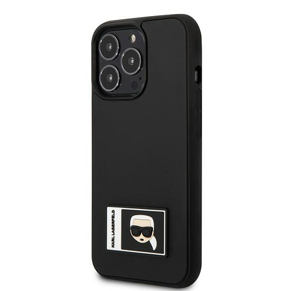 Custodia per iPhone 13 Pro Max Karl Lagerfeld Ikonik Patch Nera