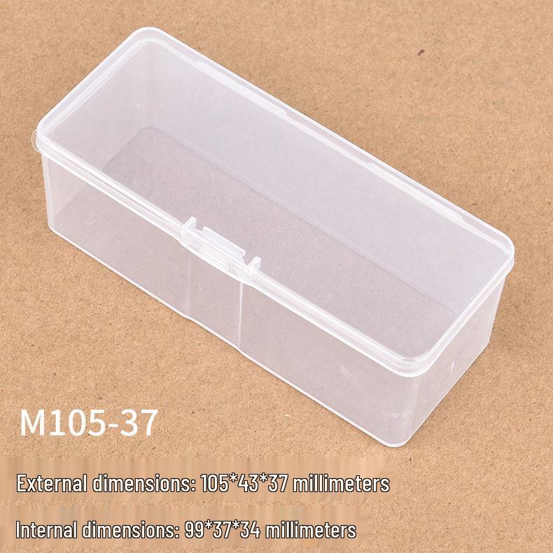 

Slim Rectangle PP Plastic Box M105*43*37 for Small Parts & Electronics Storage with Lid
