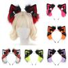 Halloween Cat Ear Headband Plush Faux Fur Pumpkin Headpiece Lolita Cosplay Adult Costume Accessory