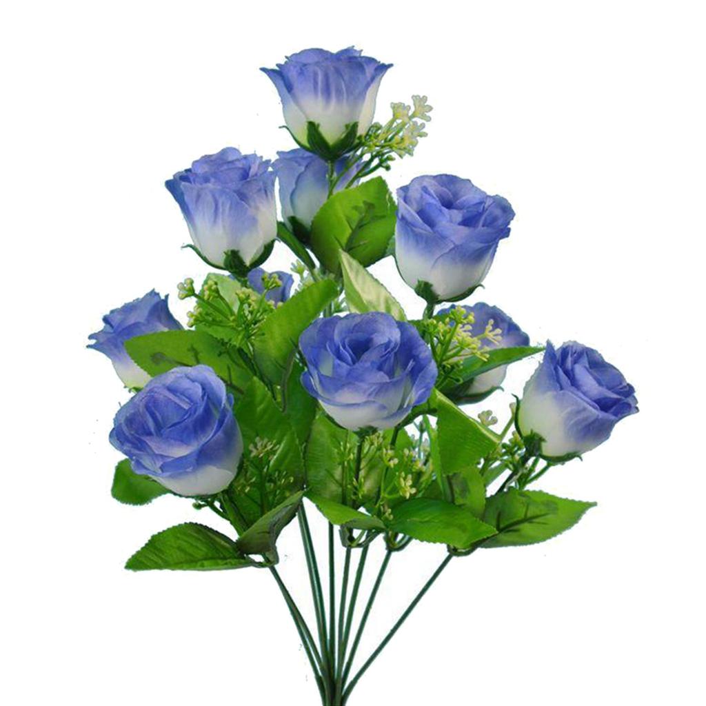 Graceful 10 Heads Fake Rose Bud Bunch for Wedding and Garden Decor