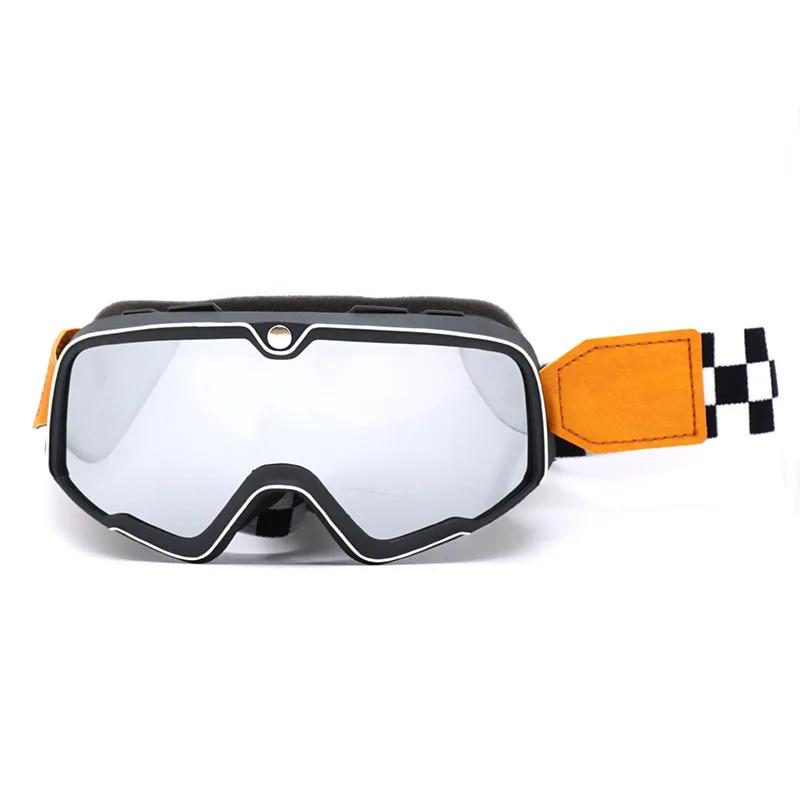 Vintage Checkered Black White Striped Active Eyeglasses Outdoor Activity Off-road Bicycle Motorcycle Goggles