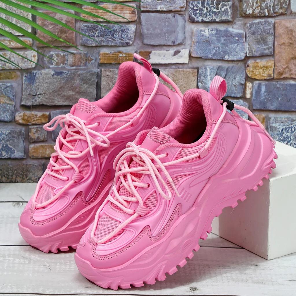 Chunky Sneakers Fashion Running Sports Shoes Women Platform Shoes Men Breathable Casual Sneakers Thick Sole Outdoor Footwear