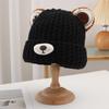 Cute Little Bear Hat for Women In Autumn and Winter Plush New Korean Knitted Hat Versatile Warm Ear Protection Thickened Velvet Cold Hat