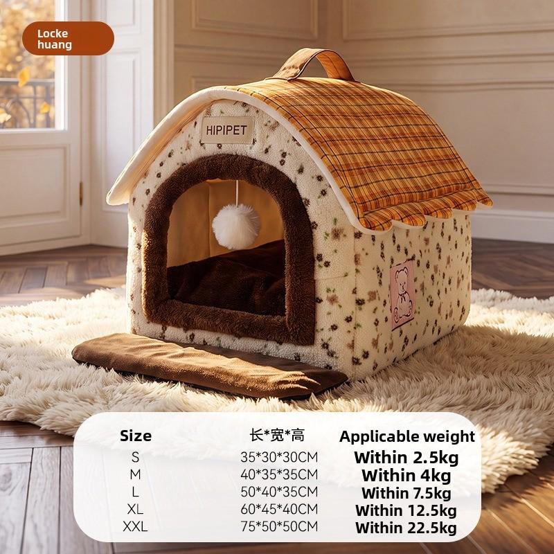 Printed Semi‑Closed Pet House Large Space