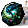 Dragón Fantasía Jardín Iluminado por la Luna Paraguas Automático para Exteriores Resistente 8 Varillas Plástico Duradero Hierro Uso Diario en Exteriores Accesorio para Exteriores Regalo Perfecto Amigos