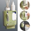 3 In 1 Tissue Dispenser Large Capacity Thickened Trash Bags Case Roll Paper Storage Box for Bathroom/Kitchen/Living Room