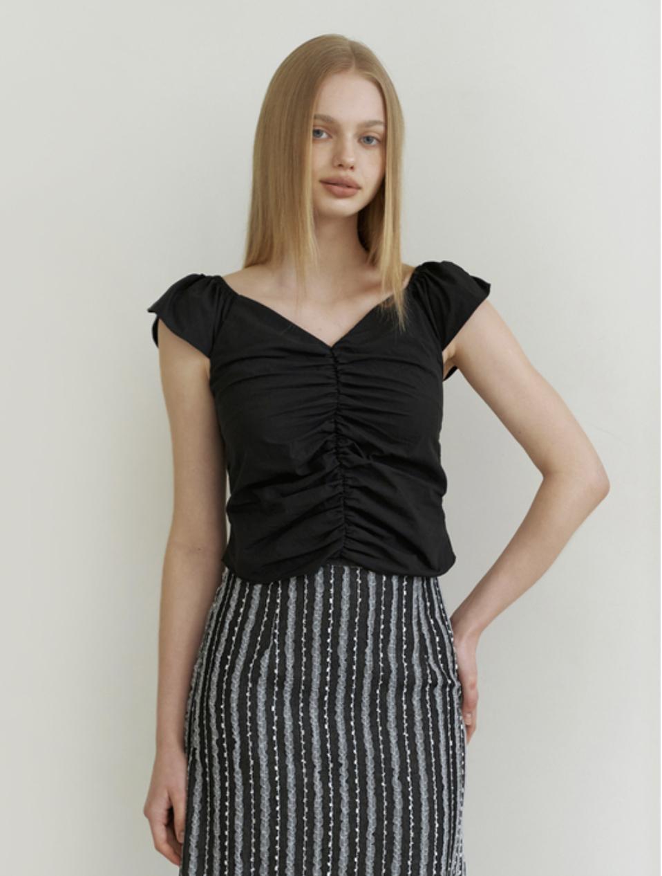Kinder Baby Cooing Shirring Blouse - Black Black