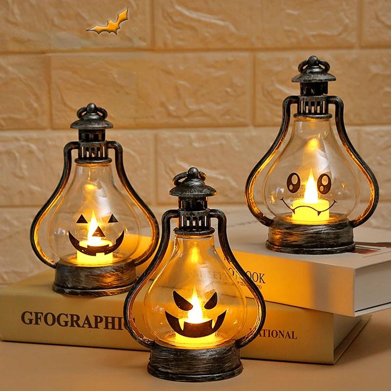 

2022 Halloween Gift Pumpkin Lantern Children s Portable Night Light Retro Decorative Ornament Horror Halloween Decor