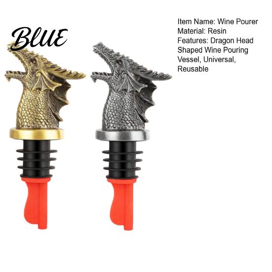 Bar Accessories for Wine Lovers Dragon Head Pourer And Stopper Resin Spout Liquor Champagne Bottle Sealer Bottles Reusable Preservation Whiskey