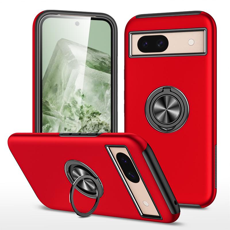 Google Pixel 8A Drop-Proof Magnetic Car Holder Case with Frosted PRO Ring Design