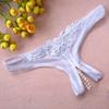 Women's Pants Erotic Underwear Sexy Lace Pearl Rubbing Clitoris Stimulation Bow G-String Thong Open Crotch Panties Sexy Lingerie