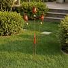 Potplant Stokken Vlam Koper Metaal Lelie Tulp Tuin Stok met Windgong Belletjes, Rustiek Weerbestendig Decoratieve Tuin Decoratie voor Gazon Terras Bloemen