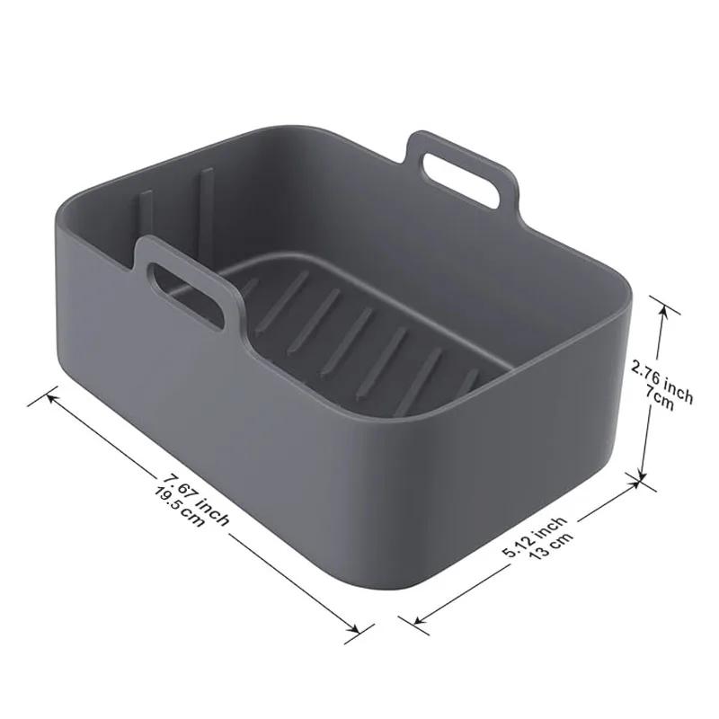 

2 шт. силиконовые вкладыши для фритюрницы, прямоугольные многоразовые сменные кастрюли для аэрогриля, противень для выпечки, вставка в корзину, антипригарное покрытие, легкая чистка