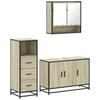 3 Piece Bathroom Furniture Set Sonoma Oak Particle Board