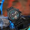 Automatic Men's Mechanical Watch for Sports 30M Water Resistant Stainless Steel Band Moon Phase Fluorescent Pointer Dial