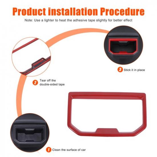 ABS Red Rear Car Beverage Cup Holder Decorative Cover For Toyota Tacoma 2024-25