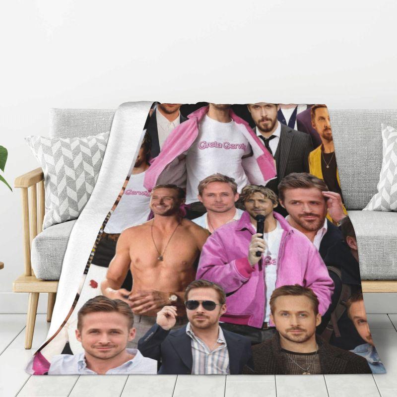 Custom Canadian Actor Ryan Gosling Blankets Warm Flannel Throw Blanket for Home Sofa Office Travel