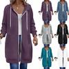 Oversized Fleece Zip Up Hoodie Women Long Sleeve Tunic Sweatshirt Casual Fall Jacket Coat With Pocket